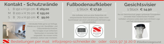 Kontakt-Schutzwände | Fußbodenaufkleber | Gesichts
